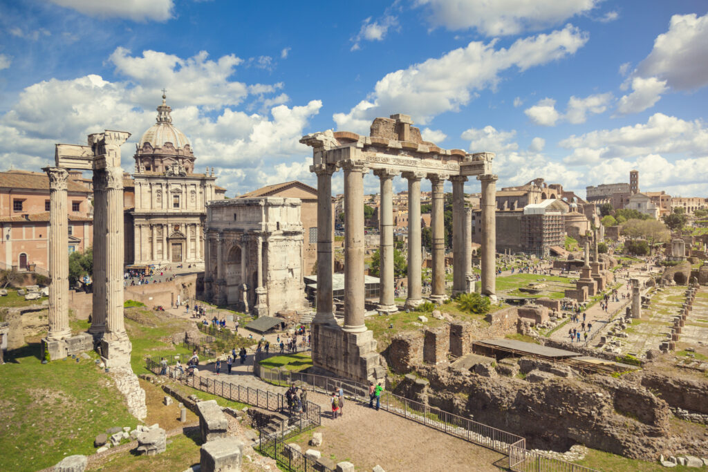 Panoramablick über das Forum Romanum in Rom