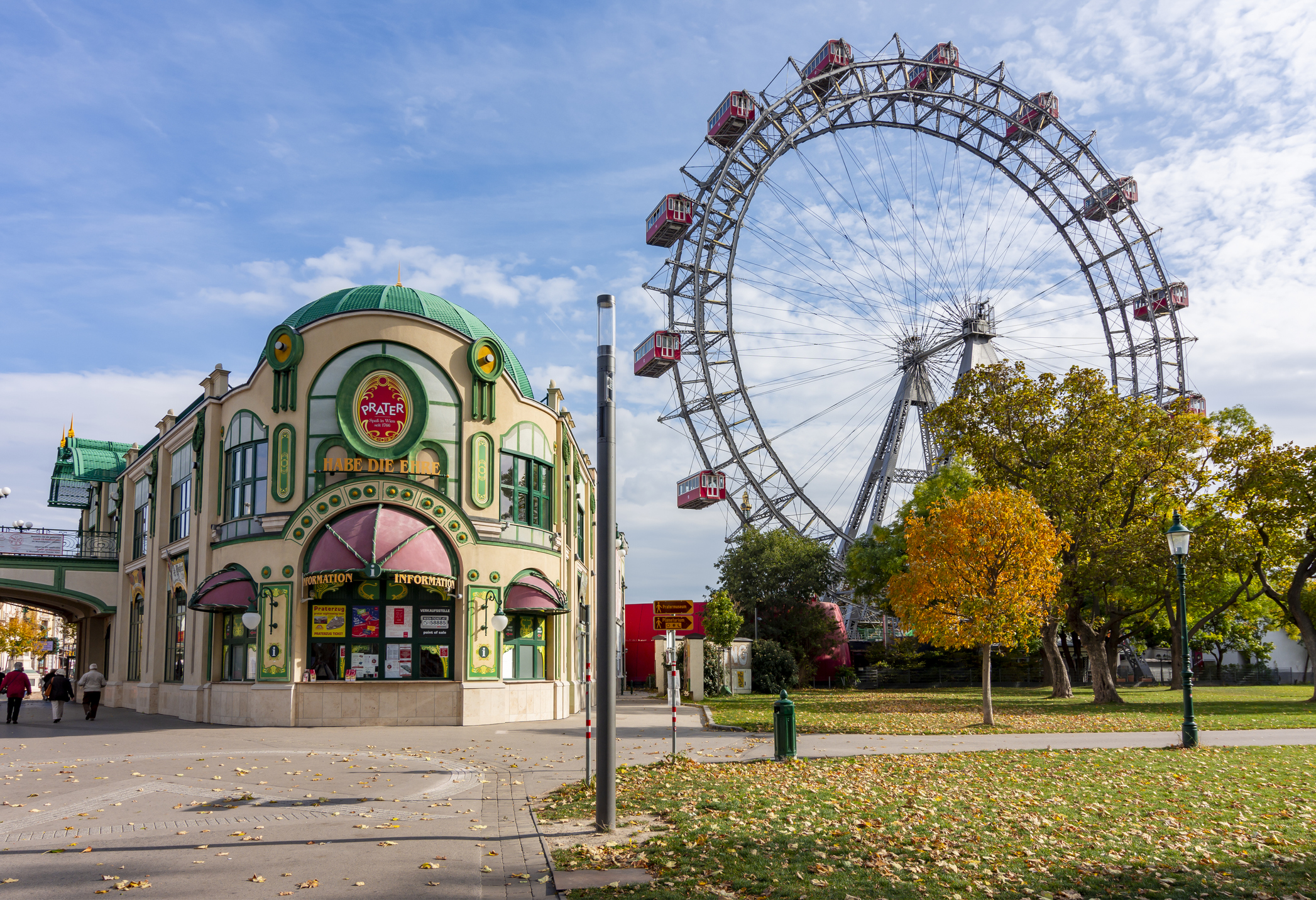 Der Vergnügungspark Prater mit dem Wiener Riesenrad