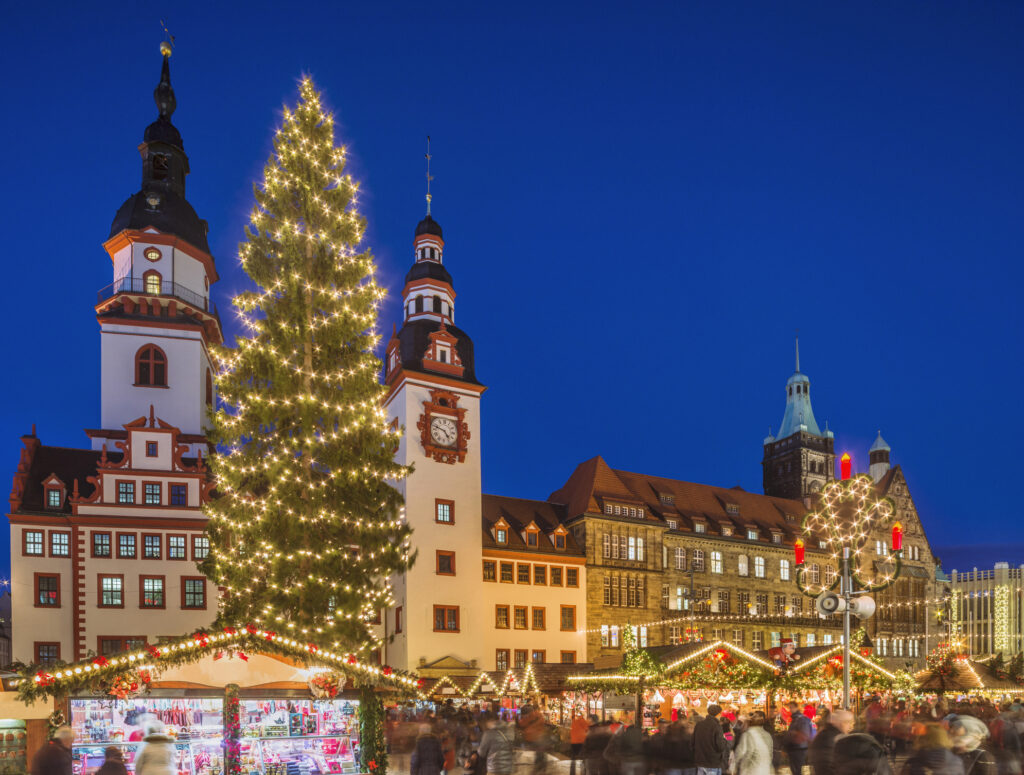 Der Weihnachtsmarkt in Chemnitz im Bundesland Sachsen