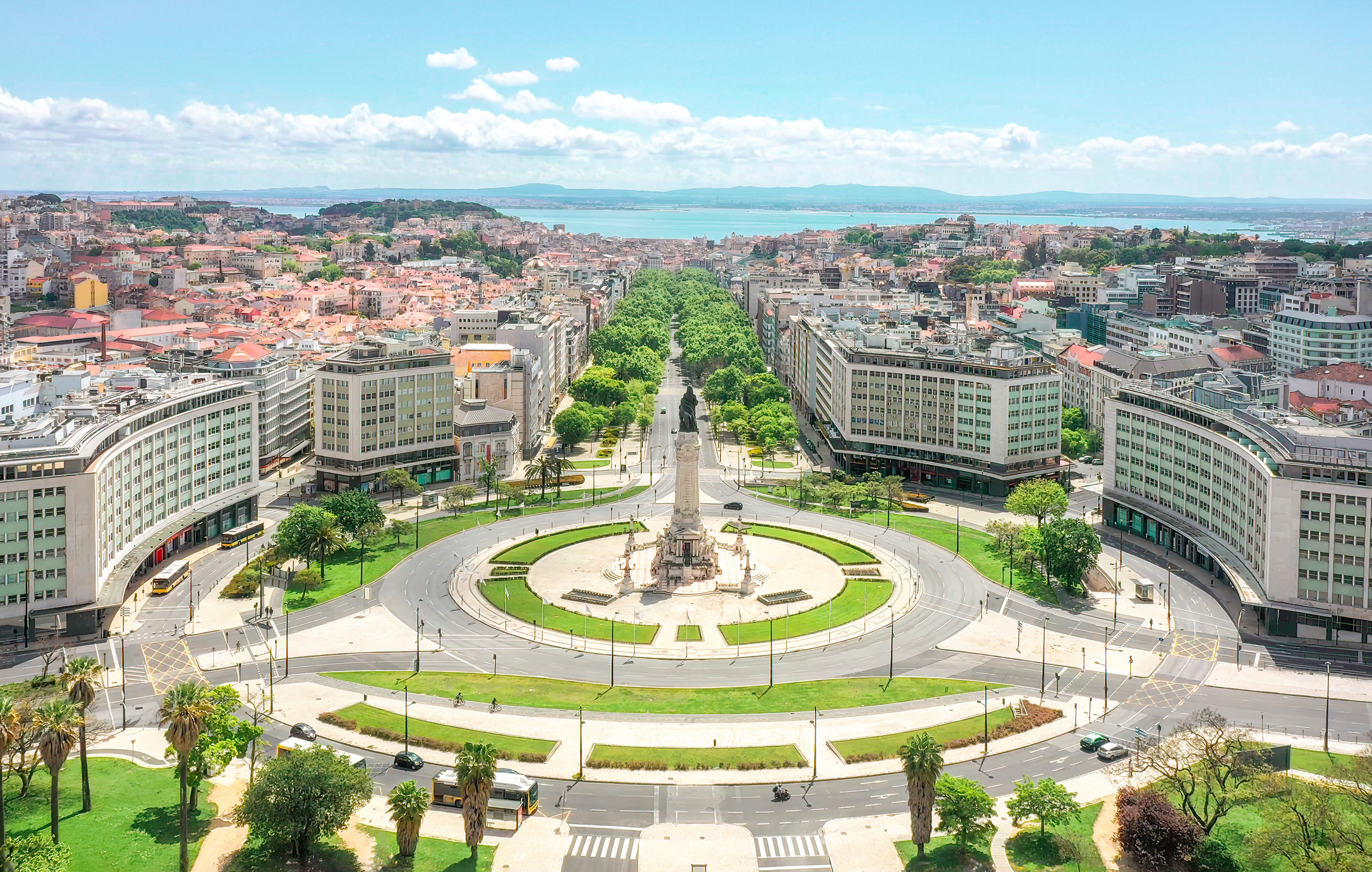 Luftbild über Lissabon
