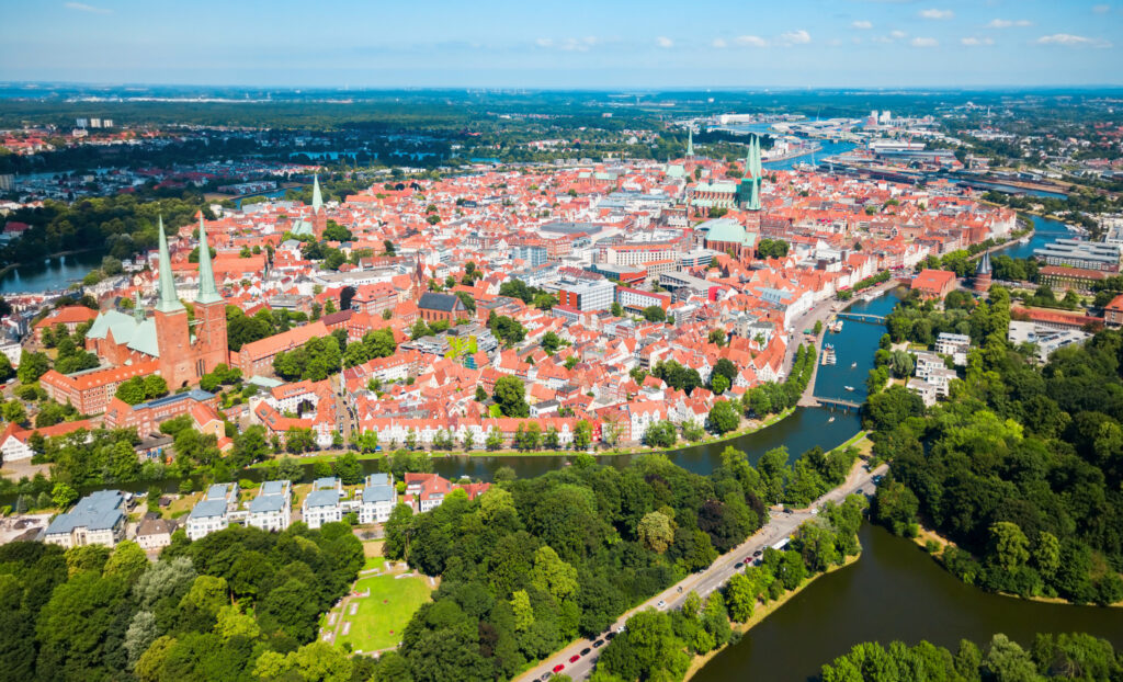 Luftbild über die Lübecker Altstadt