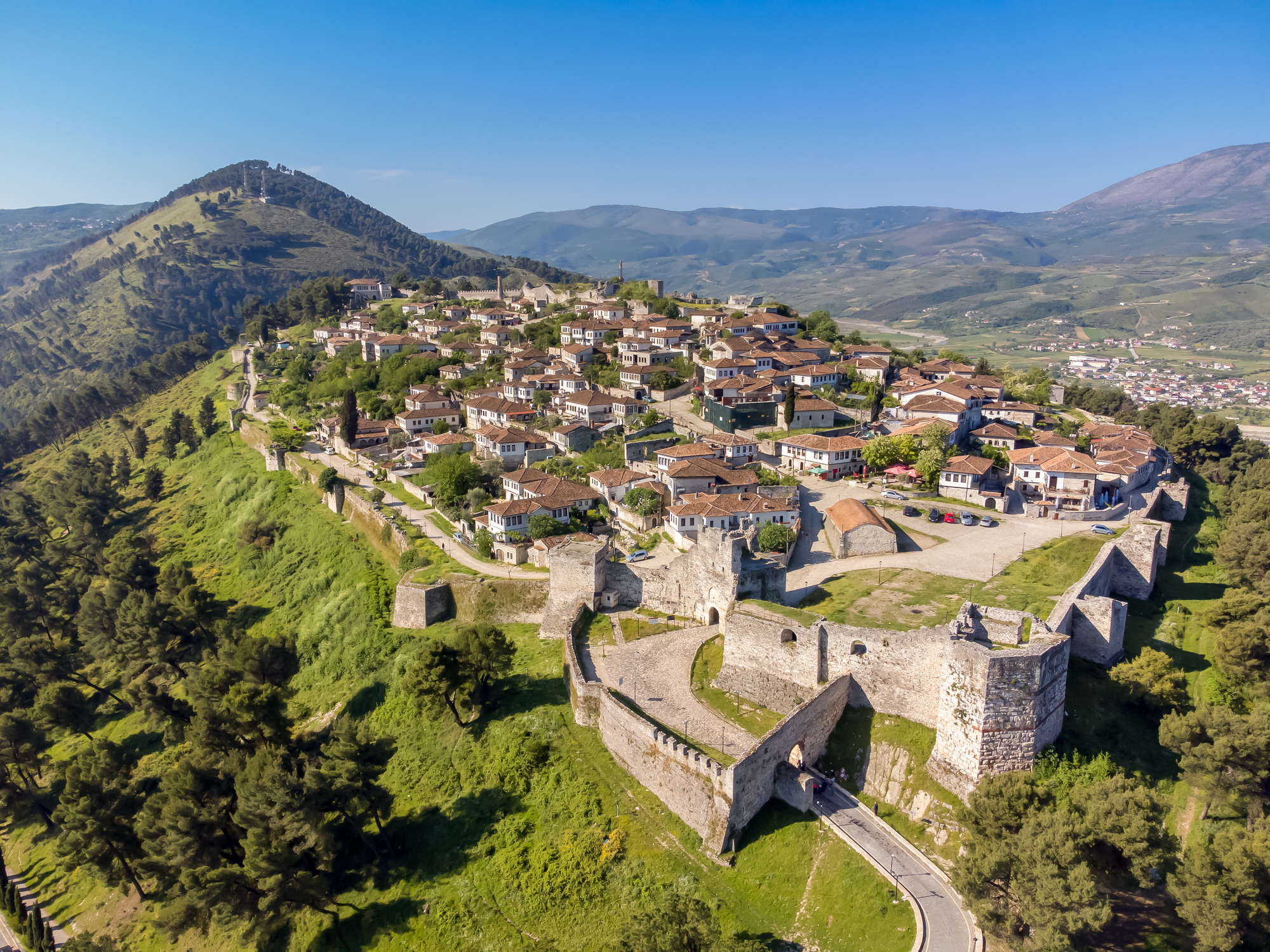 Wunderschöner Blick über die albanische Altstadt von Berati