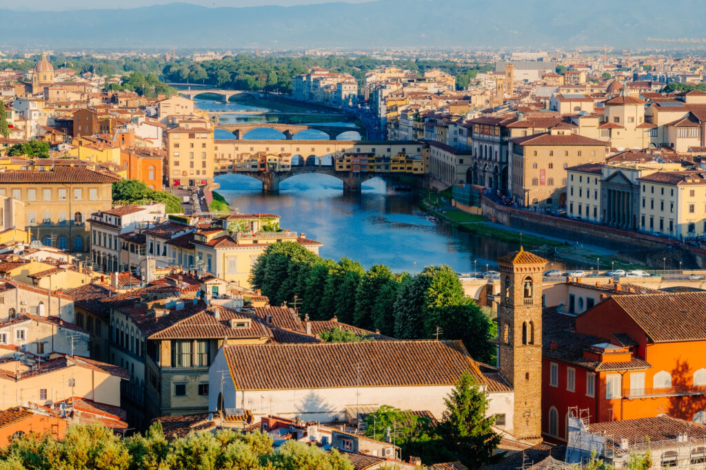 Die Stadt Florenz in der Toskana, Italien - Bildnachweis: lucentius Stock-Datei-ID: 1401321887 – Lizenz vom: 01.07.2025