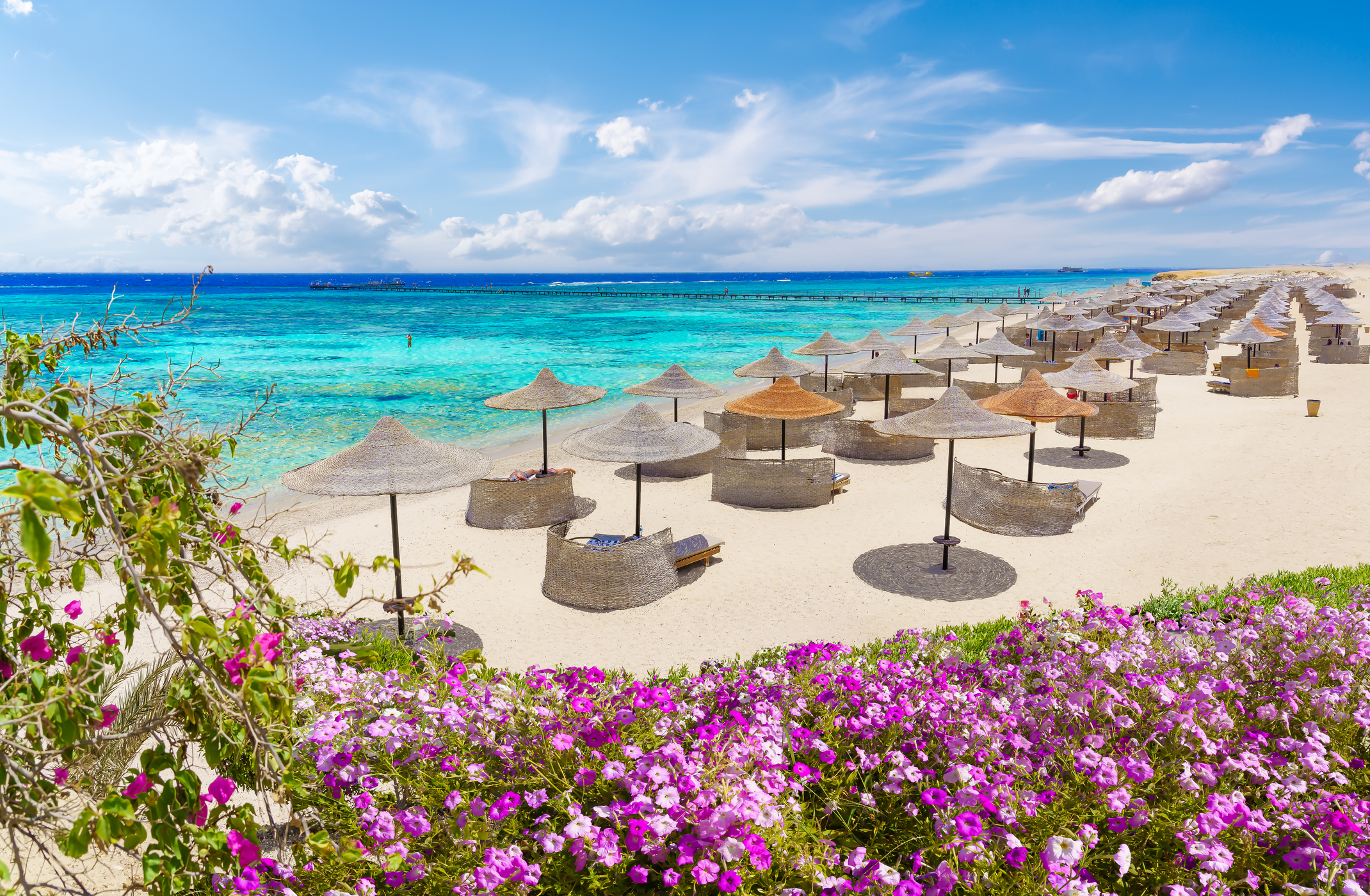 Ein großer Hotelstrand in Marsa Alam