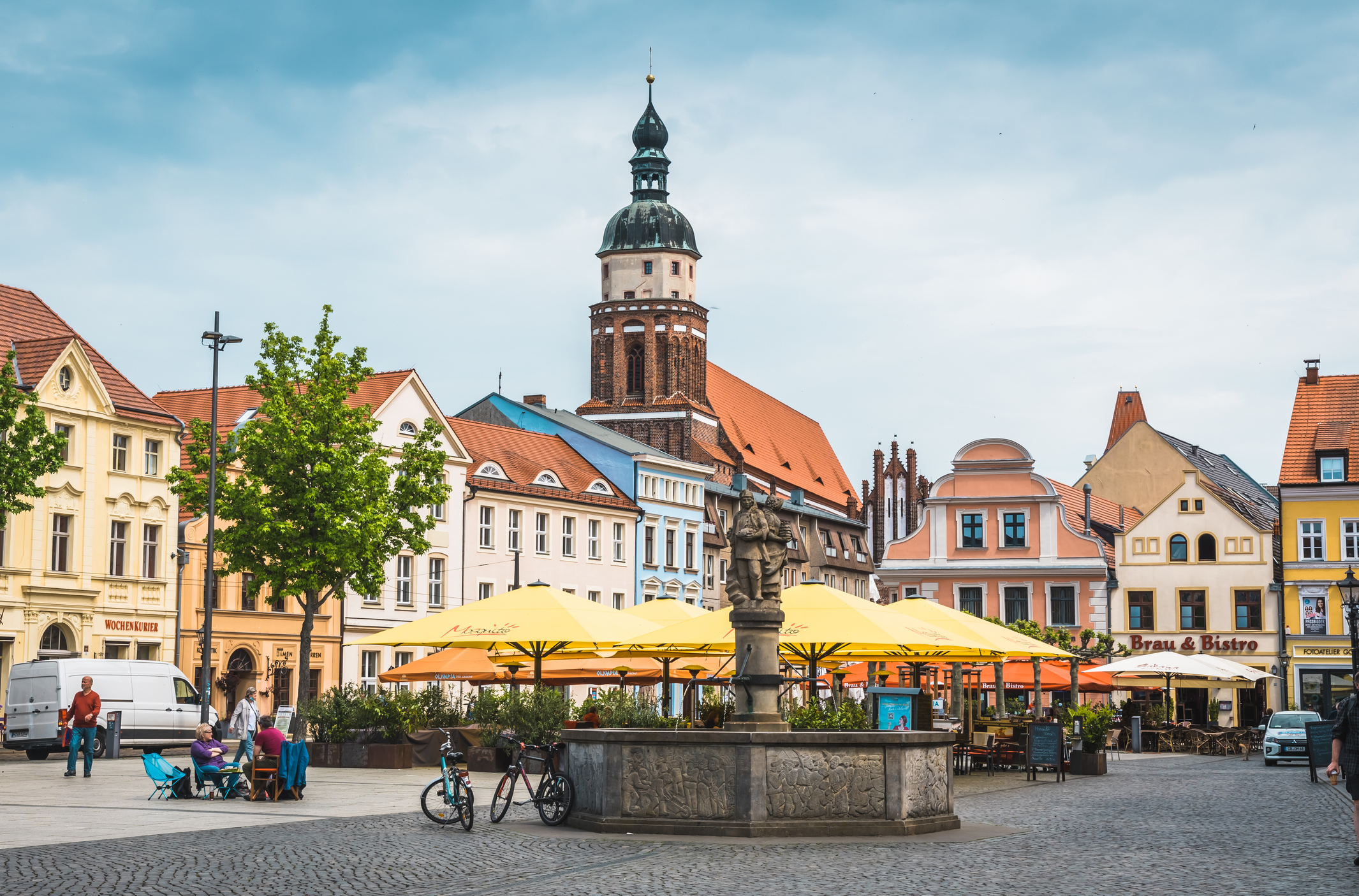 Der Marktplatz im Stadtzentrum von Cottbus