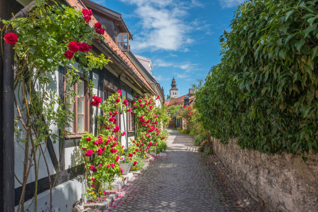 Alte enge Gassen in Visby auf der Insel Gotland - Bildnachweis: Rolf_52 Stock-Datei-ID: 576726146 – Lizenz vom: 05.07.2025